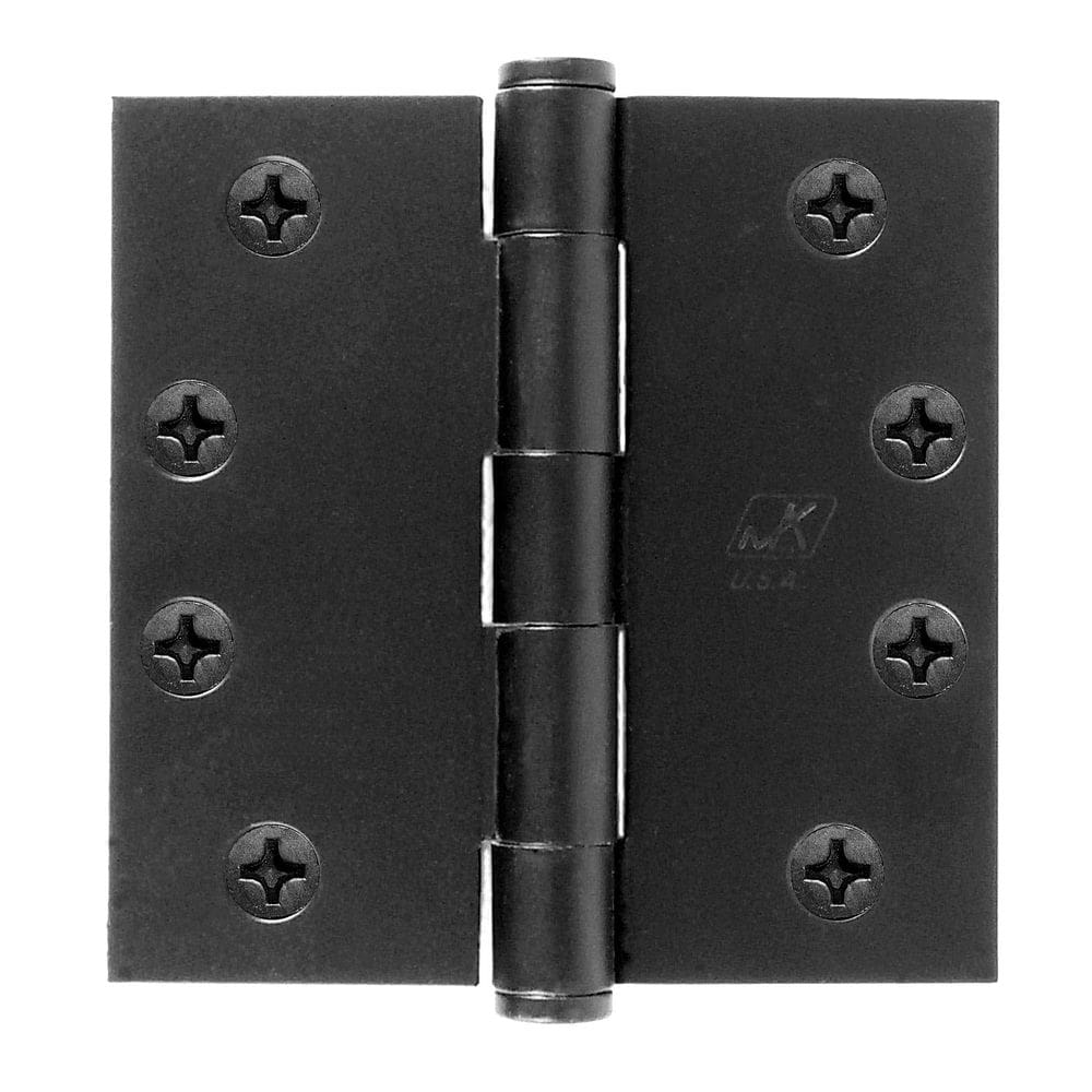 Dobradiça Acorn Butt 9x9 cm em aço preto fosco