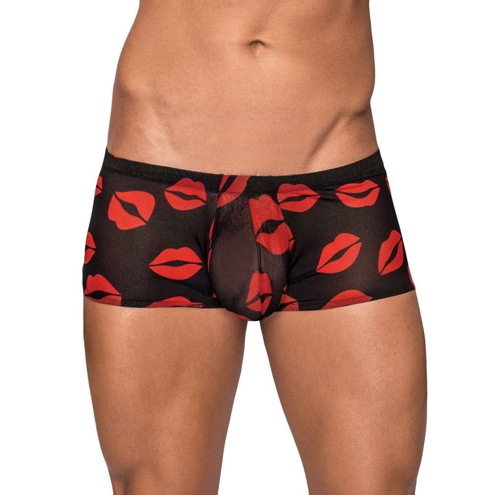 Roupa íntima masculina Power Mini Short Sheer Lips preta tamanho M