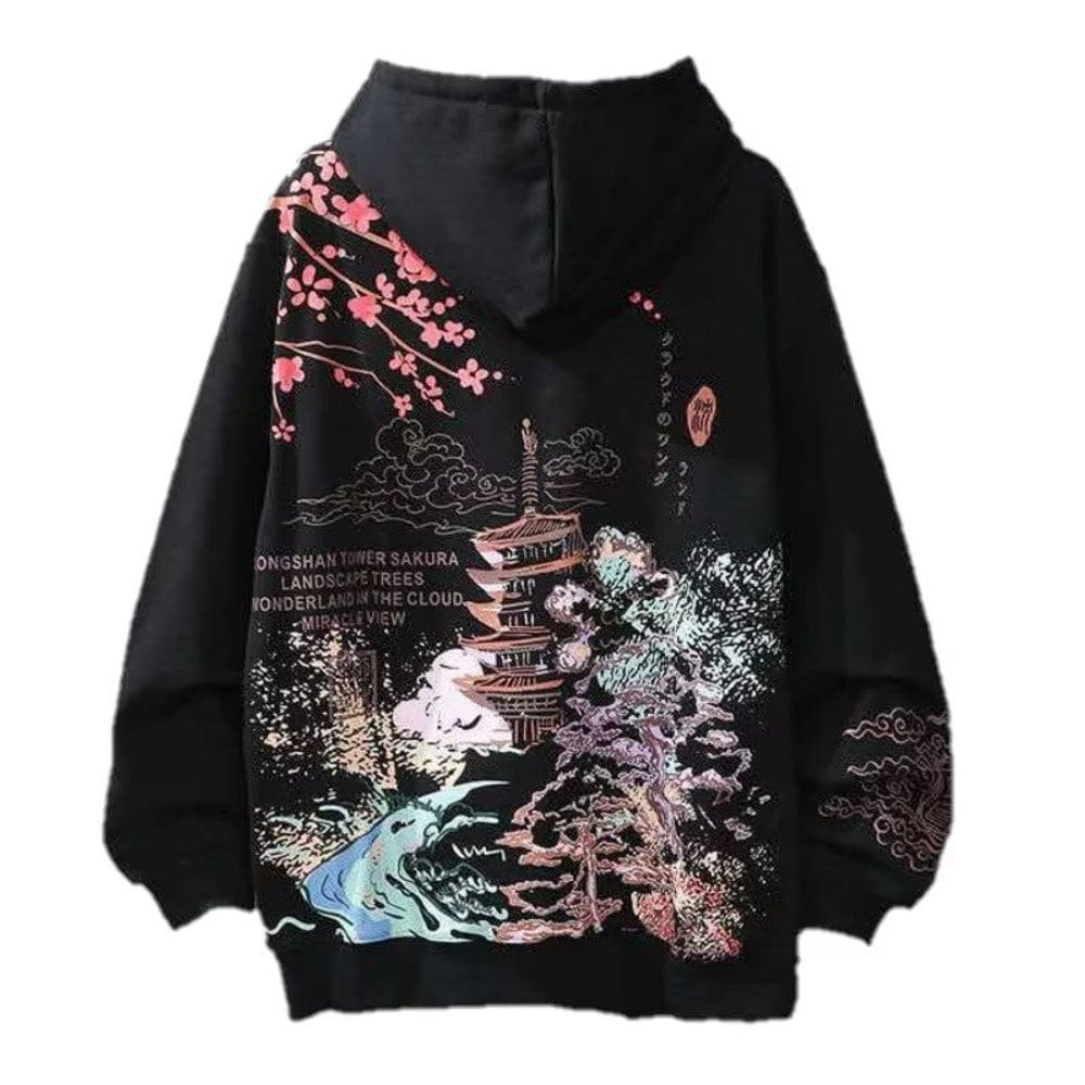 Moletom com capuz estilo chinês