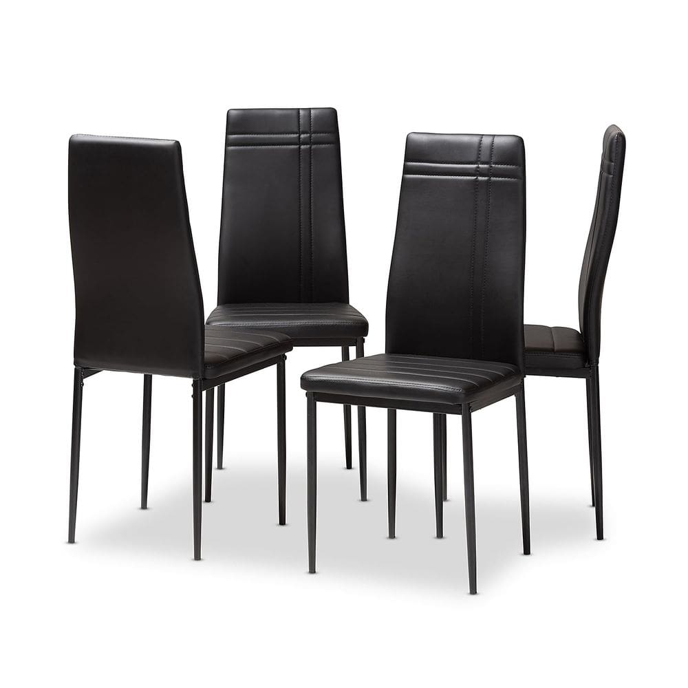 Cadeira de jantar Baxton Studio Matiese Modern Black Faux Leather
