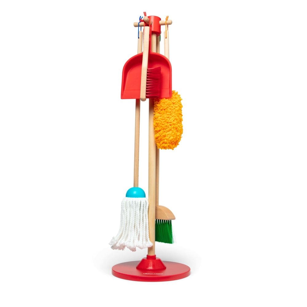 Conjunto Pretend Play Melissa & Doug Dust Sweep Mop de 6 peças