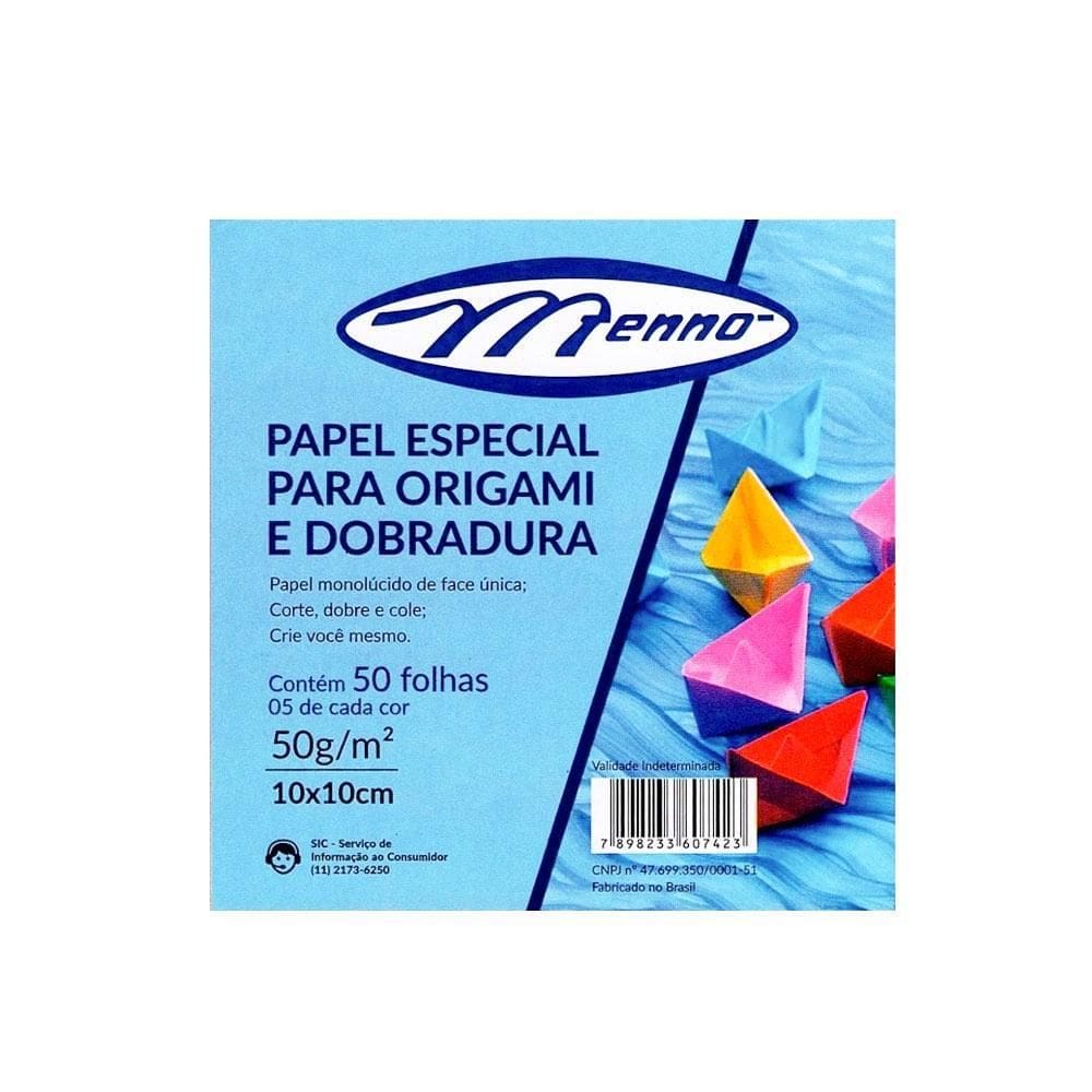 Papel Para Dobradura Menno 10X10Cm 50 Folhas