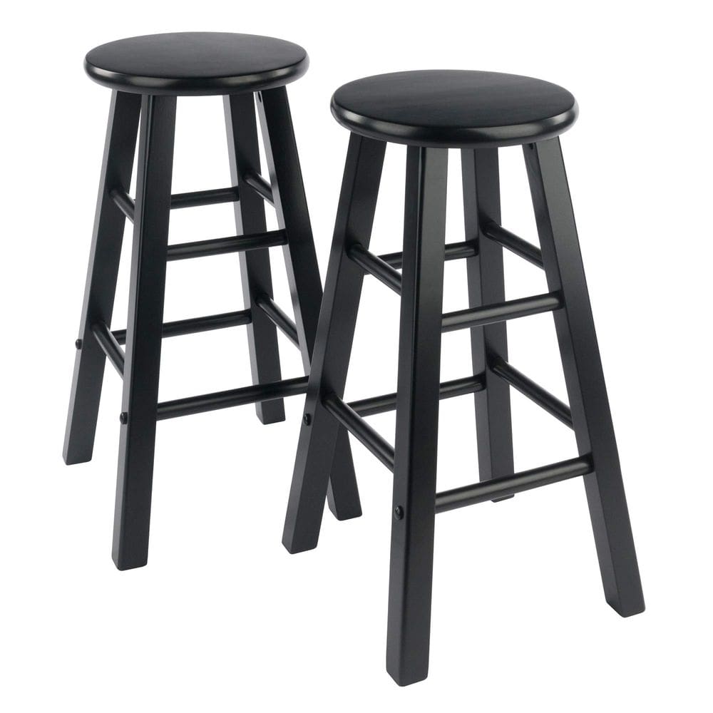 Conjunto de banquetas Winsome Element, 2 peças, 24 polegadas, preto