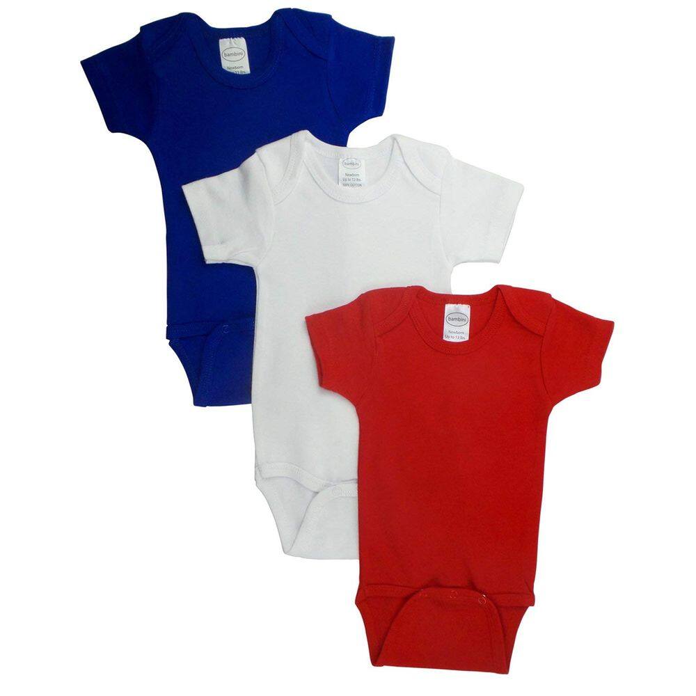 Bodysuit Bambini Red de manga curta, pacote com 3 peças para bebês