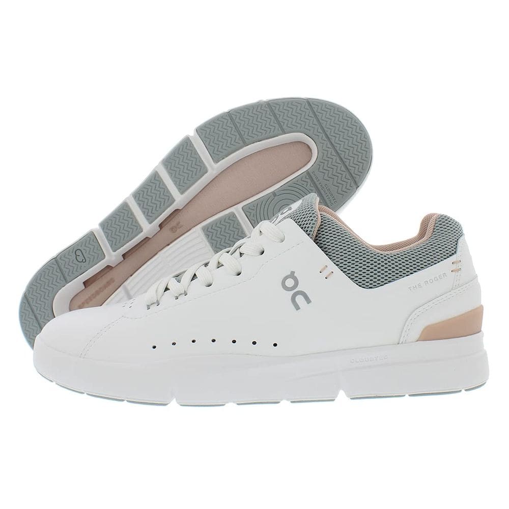 Tênis femininos On The Roger Advantage brancos/rosa 7,5 EUA