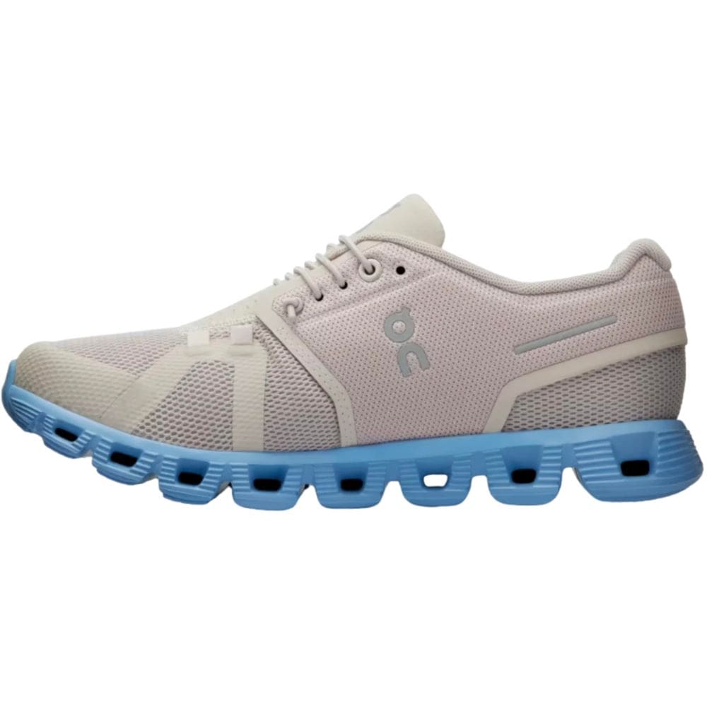 Tênis de corrida On Cloud 5 femininos Pearl/Neptune tamanho 6,5