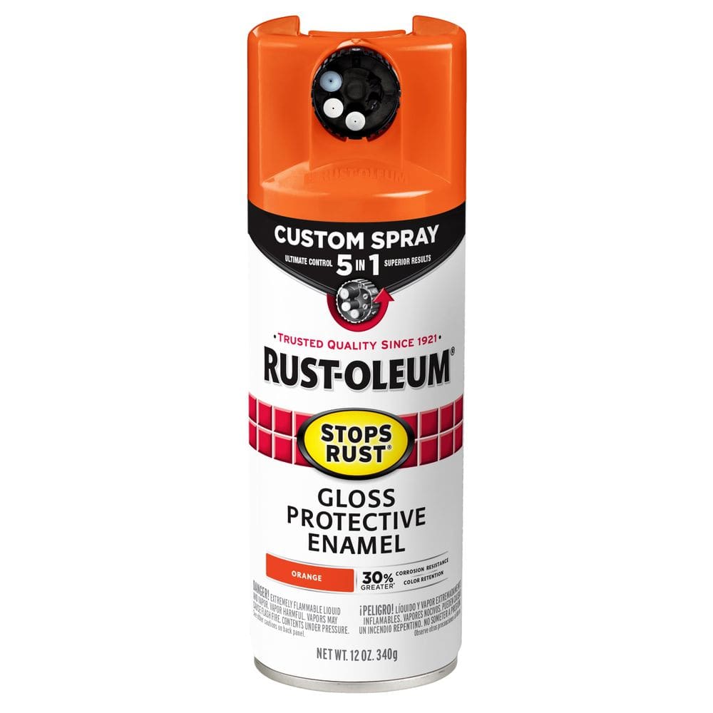 Tinta spray Rust-Oleum 376894 Personalizada 5 em 1 Laranja Brilhante 340ml