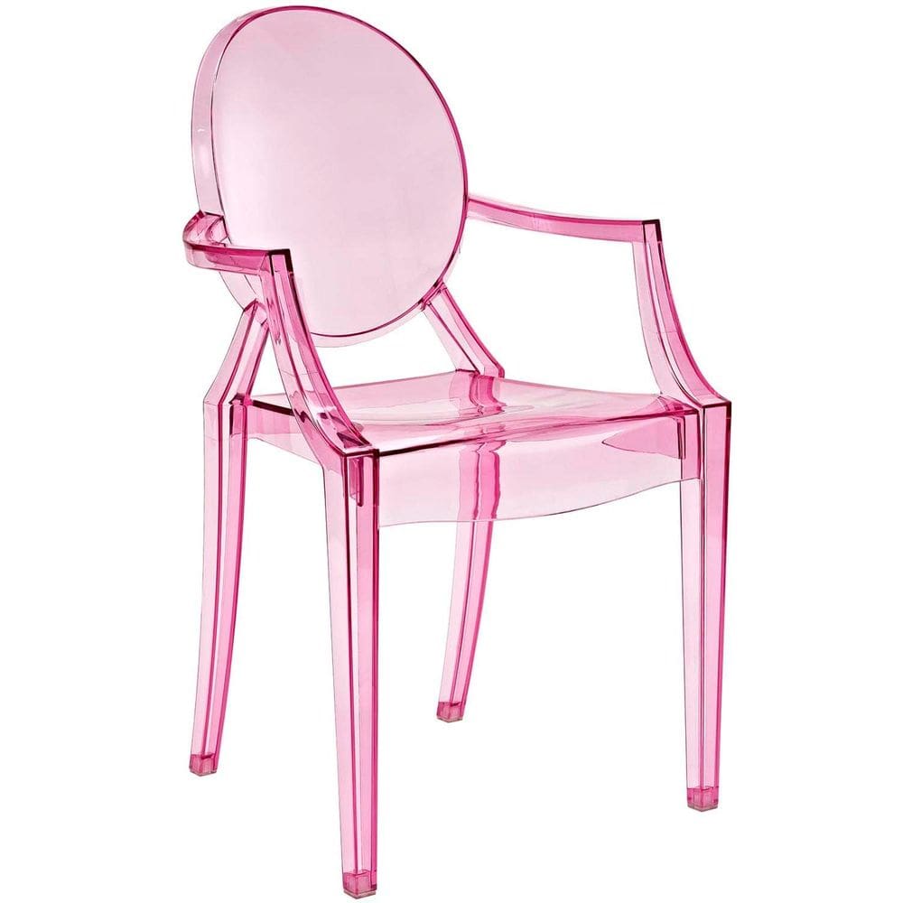Cadeira Modway Casper Modern Acrílico Empilhável Rosa