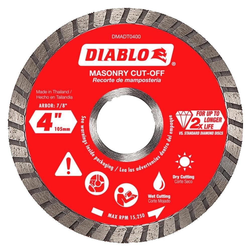 Lâmina de serra Diablo DMADT0400 10,2 cm Diamond Turbo 15250 RPM