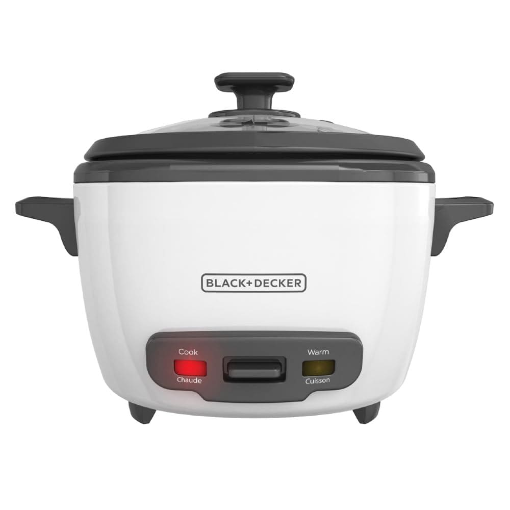 Panela de arroz BLACK+DECKER, 16 xícaras, 8 xícaras não cozidas, cesta de vapor