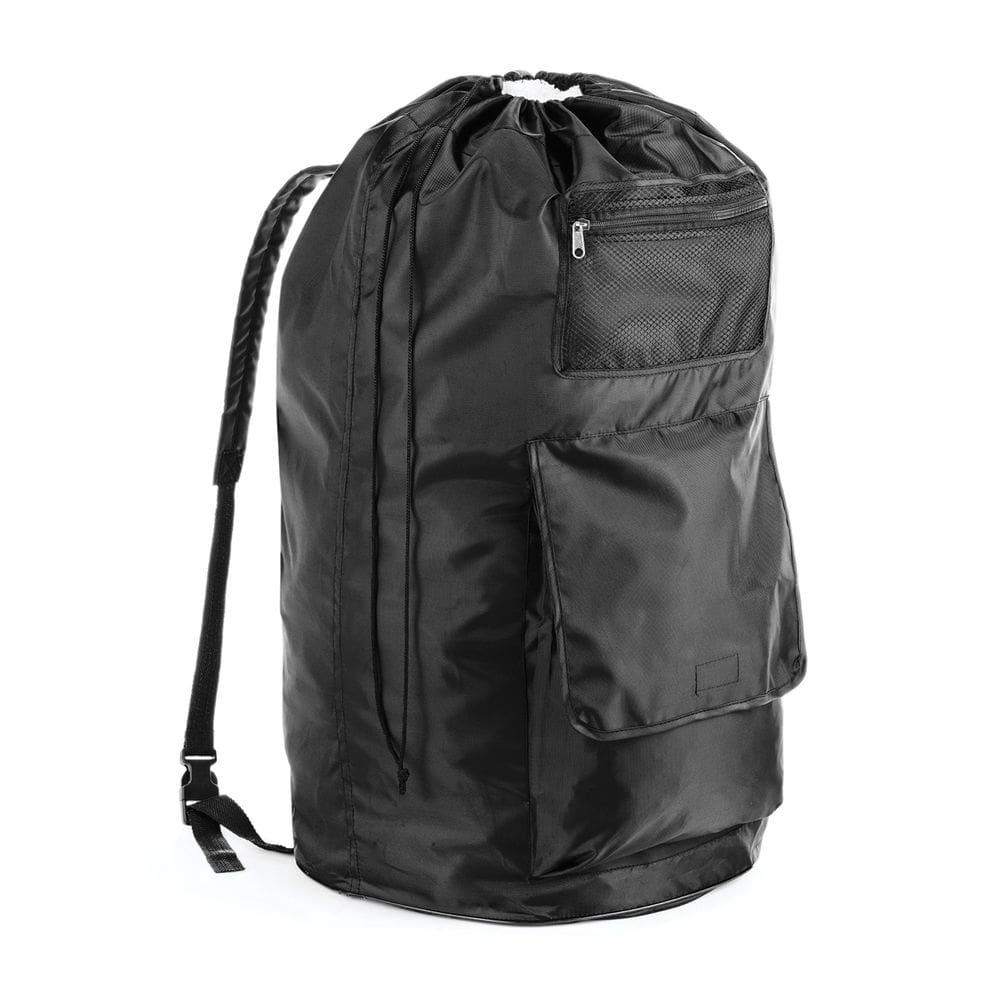 Bolsa de lavanderia Whitmor Drawstring Mochila preta grande