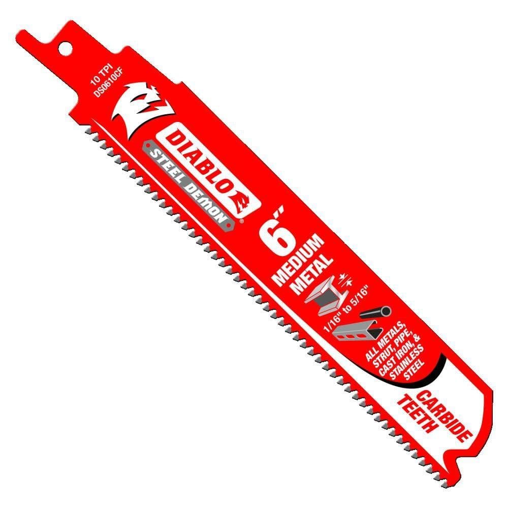 Lâminas de serra recíprocas Diablo DS0610CF3 6” 10 TPI, pacote com 3