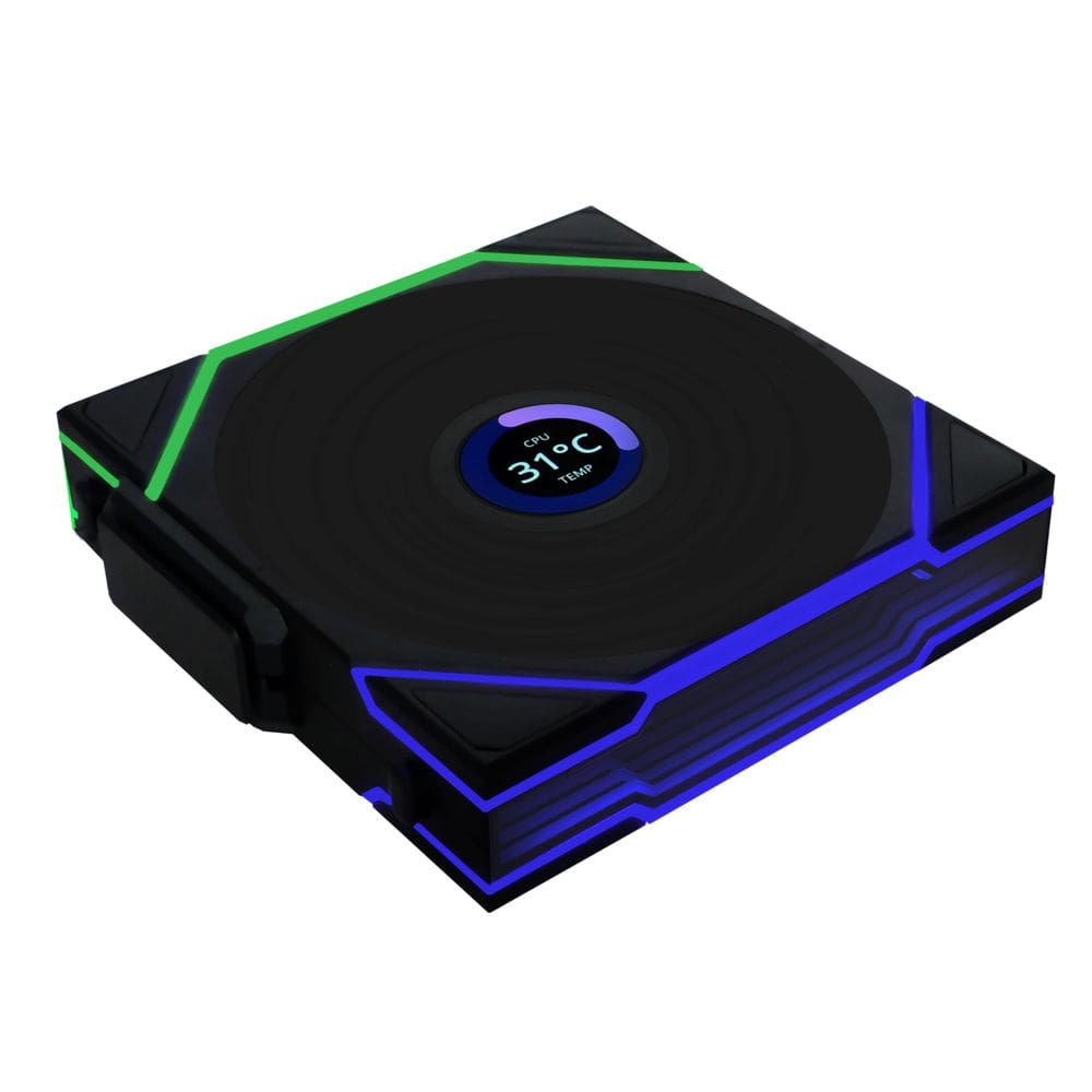 Ventilador Lian Li UNI TL LCD sem fio 120 mm ARGB preto