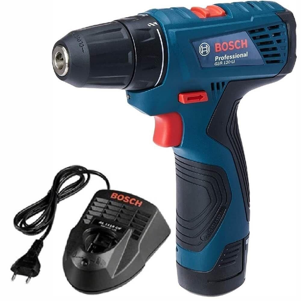 Parafusadeira Furadeira A Bateria 12 Volts Gsr 120-li Com Carregador - 06019g80e1000 - Bosch