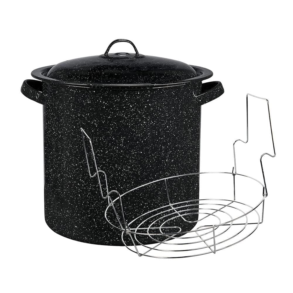 Panela de cozinha Granite Ware 15,5 litros de aço esmaltado preto