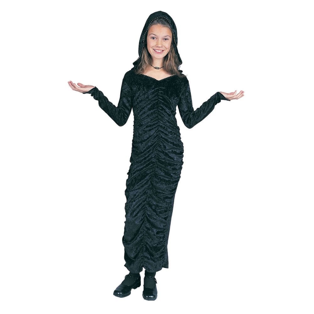 Vestido de fantasia RG com capuz para mulheres tamanho S - preto