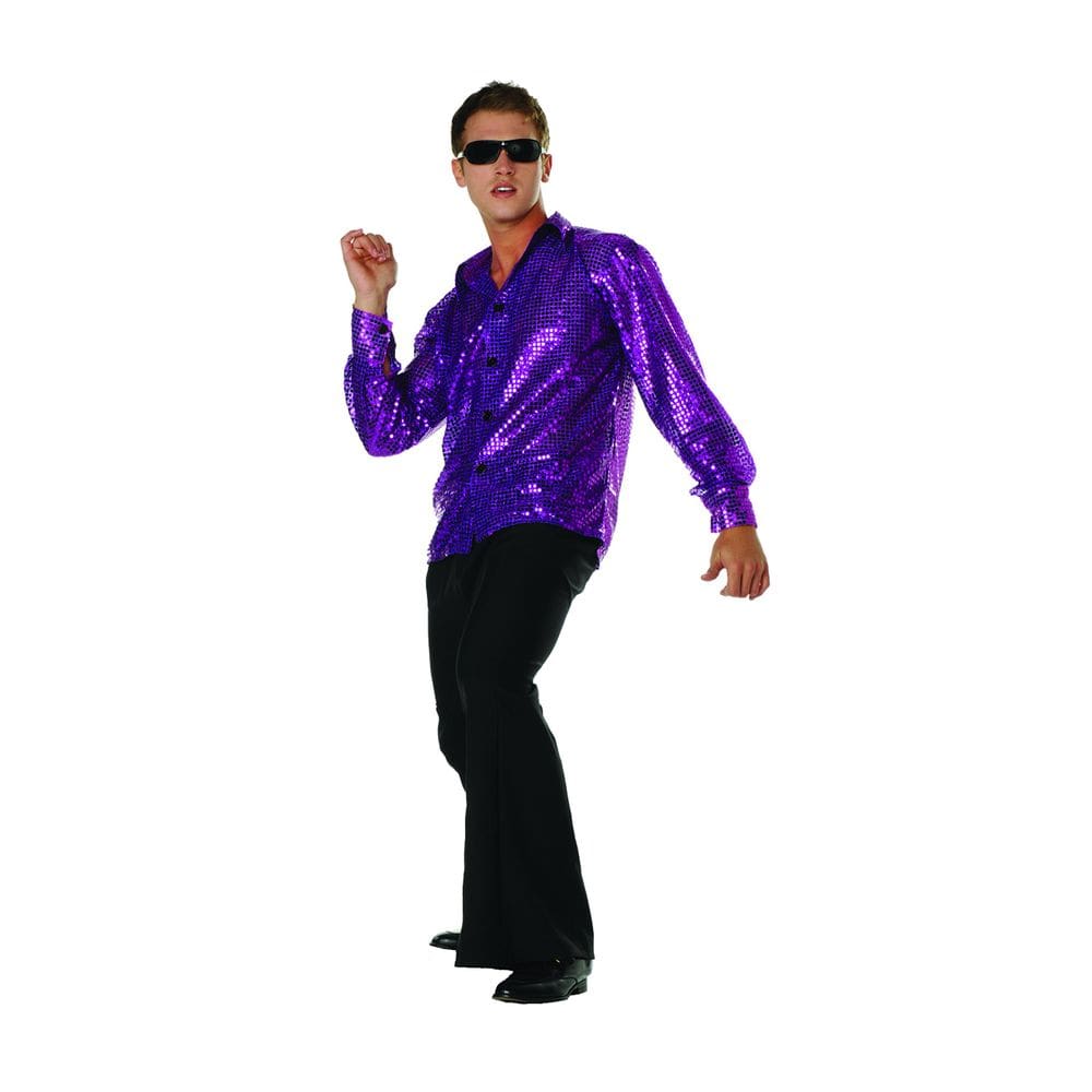 Camisa RG Costumes Disco Inferno Roxa Tamanho L (40-42)
