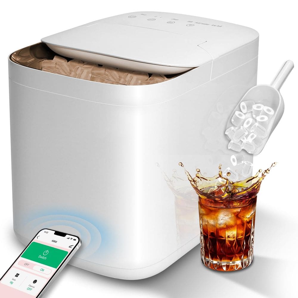 Máquina de fazer gelo de bancada MICHOLY Smart 33lbs/24h branca