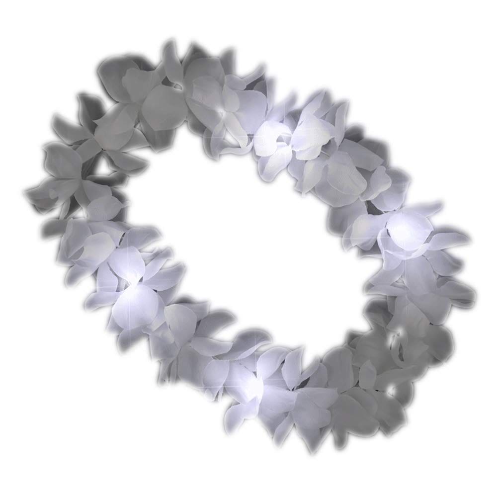 Colar Light Up Hawaiian Lei blinkee Florence White Satin