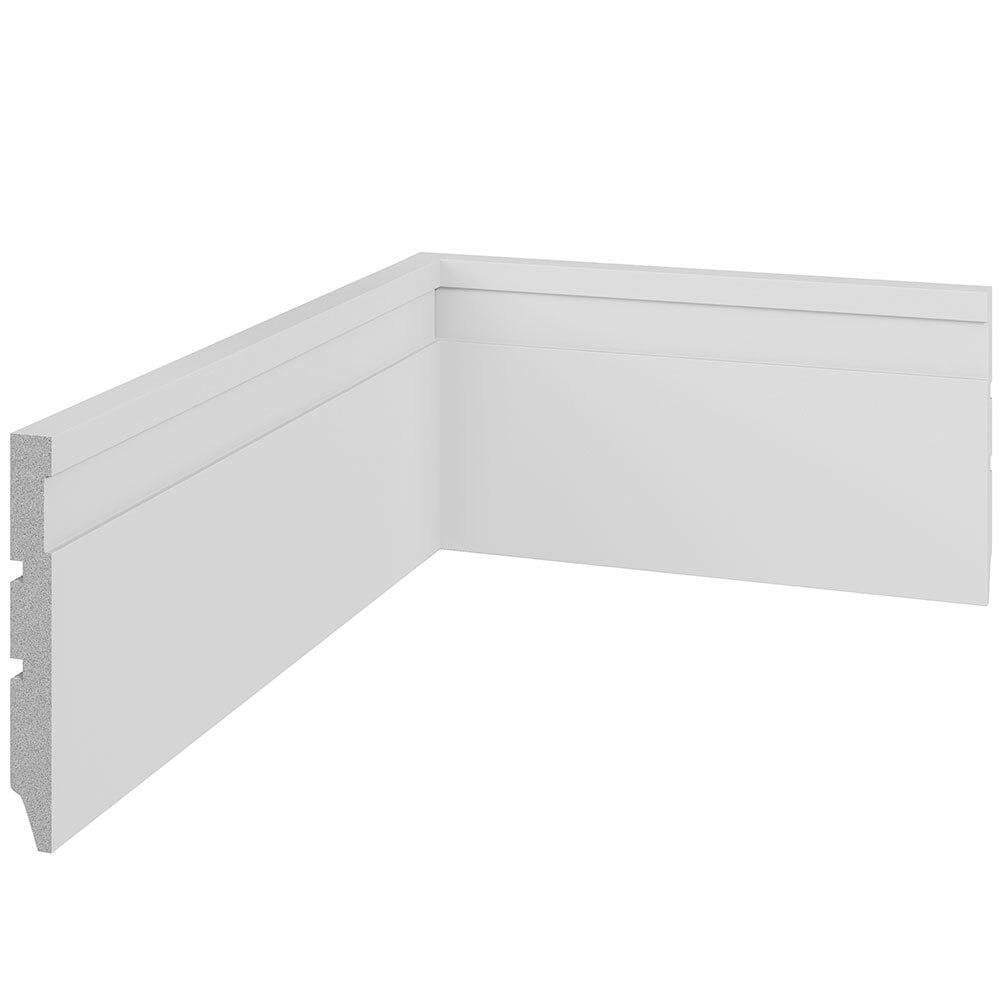 Rodapé de Poliestireno Modaza Frizado Branco 10 x 285 cm