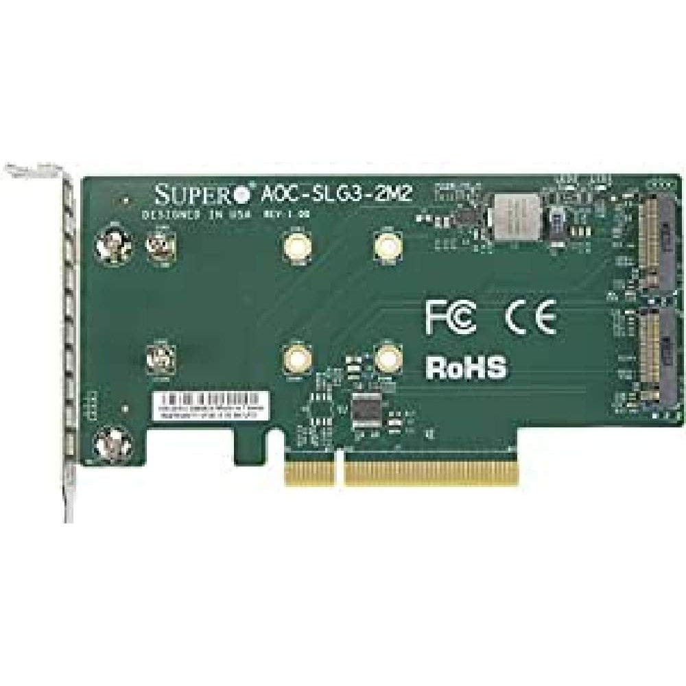 Placa adicional PCIe Supermicro AOC-SLG3-2M2 para 2 SSDs NVMe