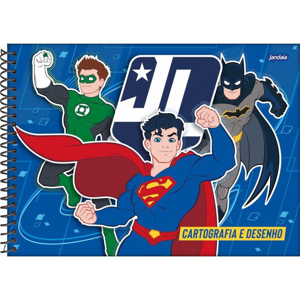 Caderno Desenho Universitário Liga Da Justiça 80 Folhas