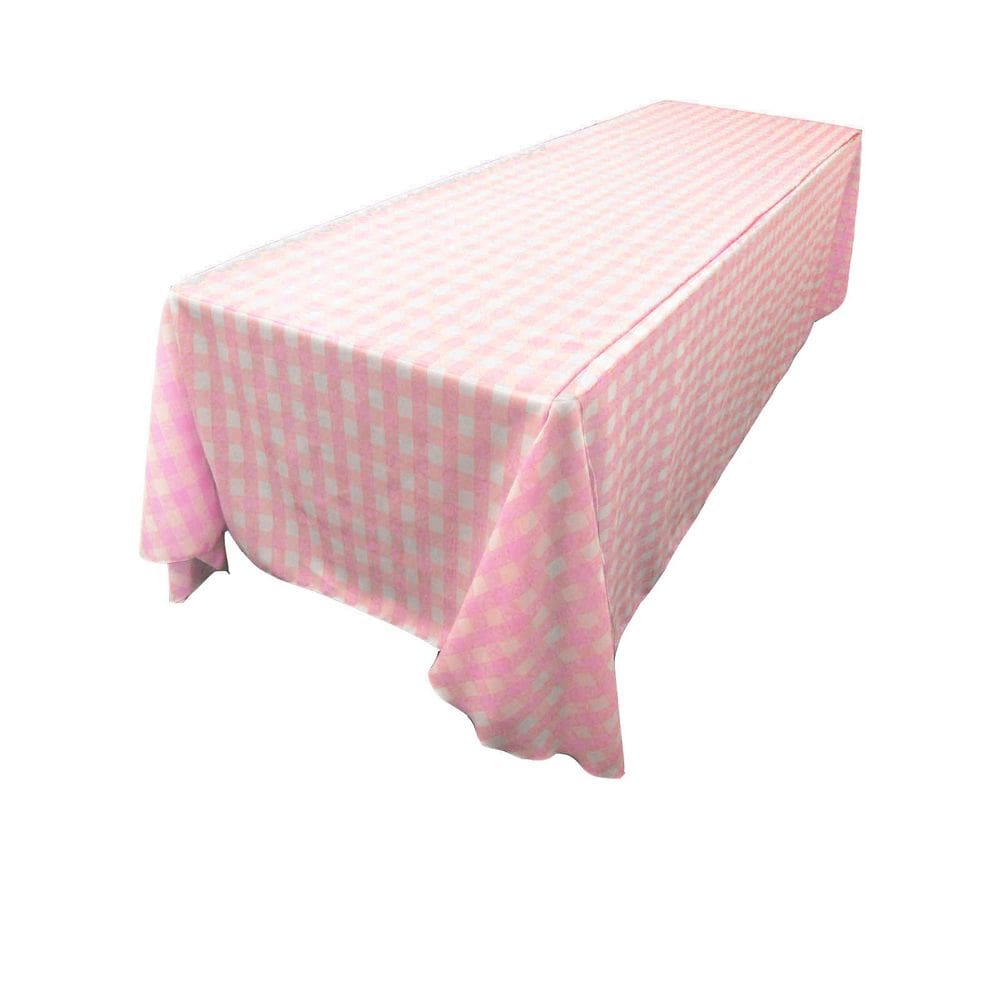 Toalha de mesa LA Linen TCcheck 90x132-Pink K37 Poliéster Guingão