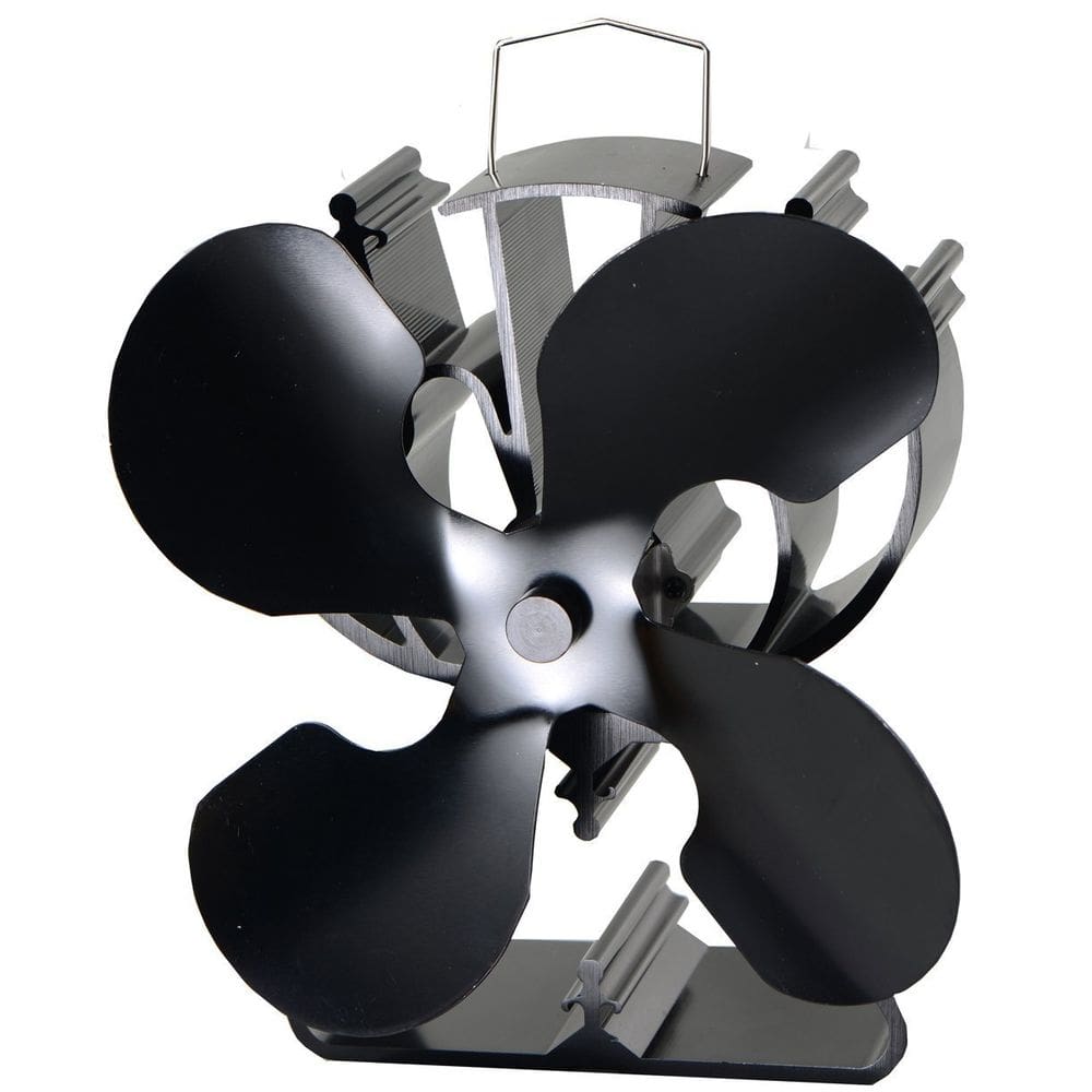 Ventilador de fogão VODA de 4 pás alimentado termicamente para queimador de madeira/madeira