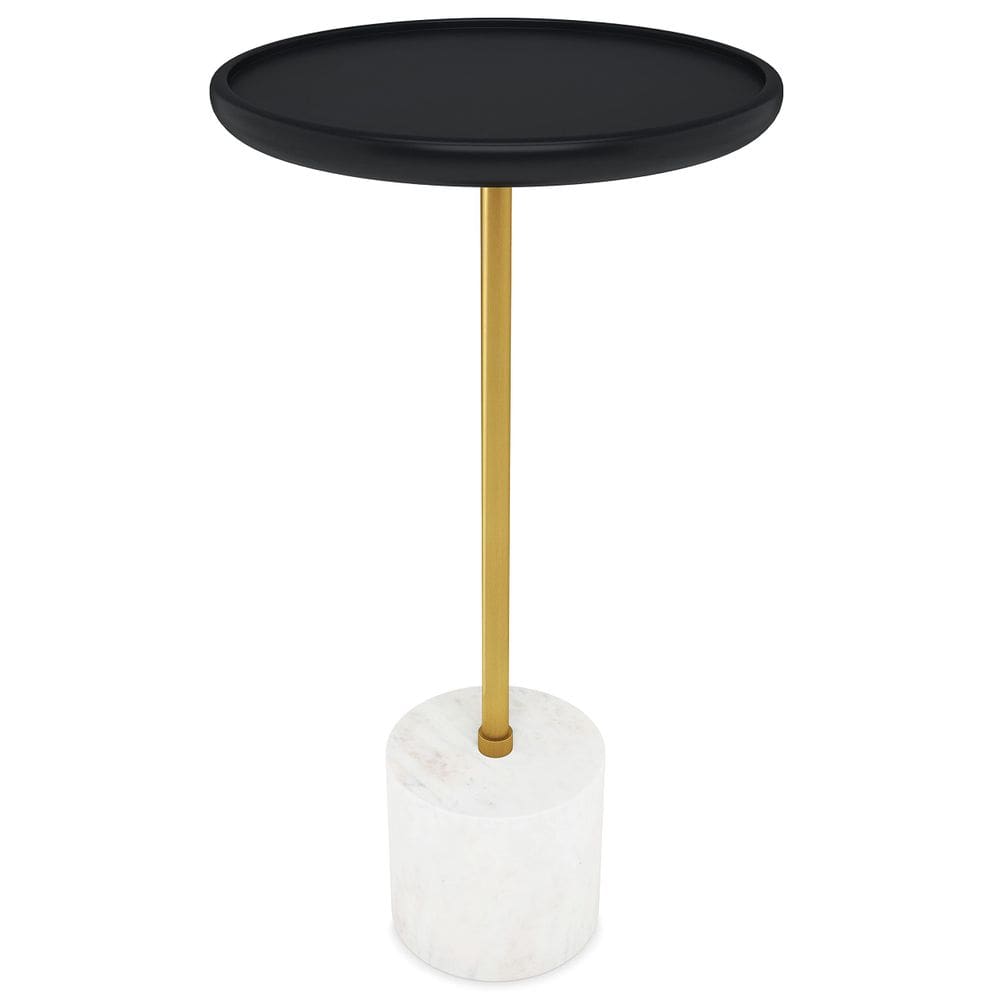Mesa lateral SIMPLIHOME Turner Round 30cm em madeira maciça de manga