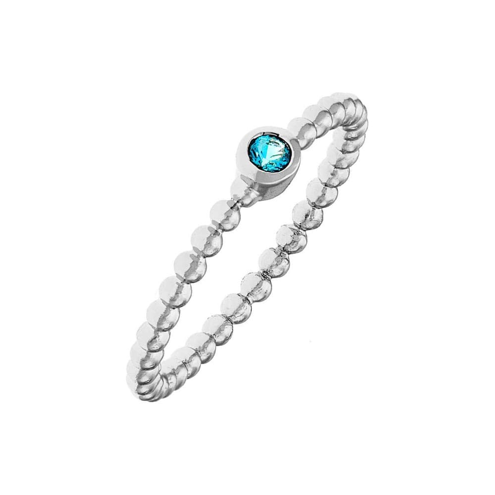 Anel ELEGANT CONFETTI Venice 18k banhado a ouro branco azul CZ