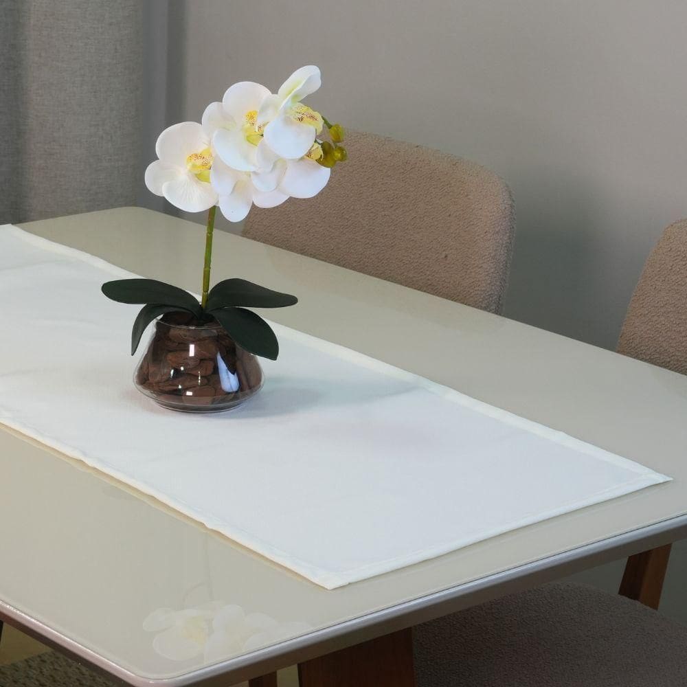 Caminho De Mesa Basic 1 Peça 1,30m X 40cm Tecido Oxford 100% Poliéster - Palha