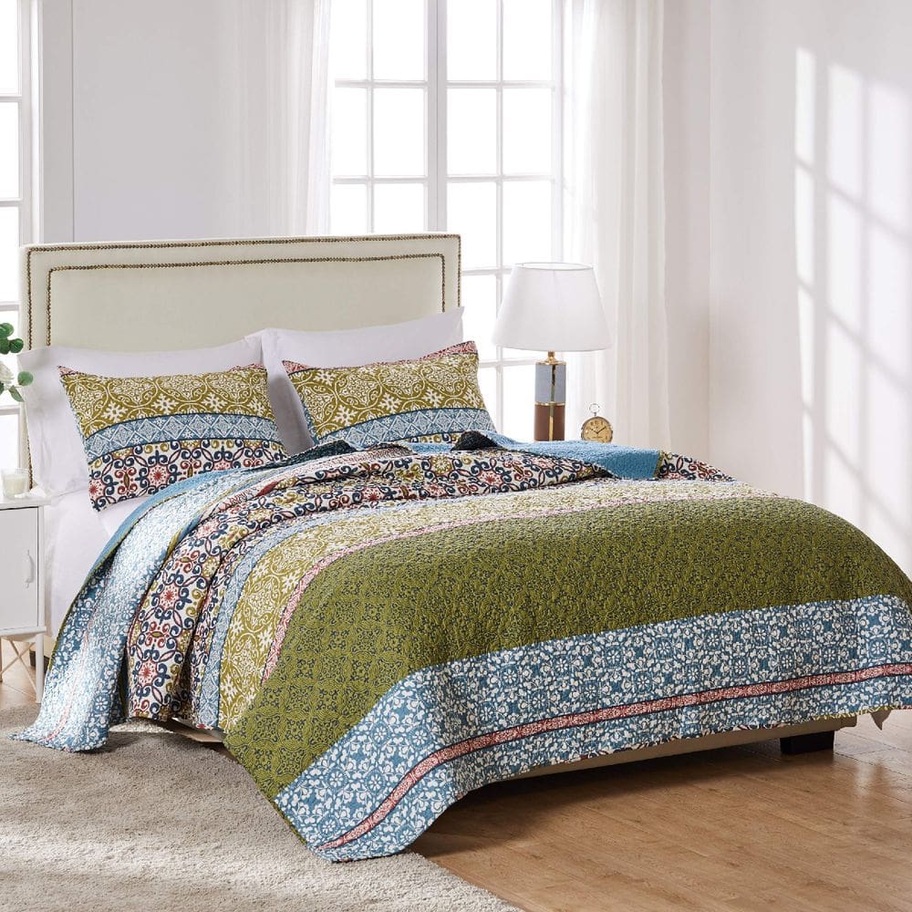 Conjunto de edredões Greenland Home Shangri-La de 3 peças Full/Queen Size