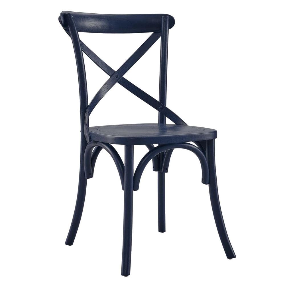 Cadeira Modway Gear Dining Side Midnight Blue Elm Wood