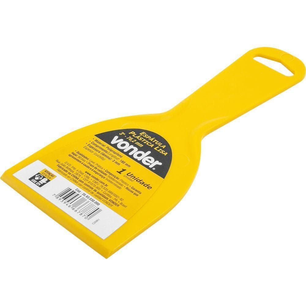 Espátula Plástica Lisa 3`` - 76,2 Mm Vonder