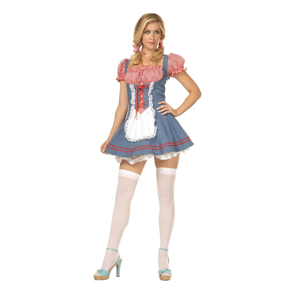 Costume RG Costume Sexy Square Dance Vestido com cadarço L Large