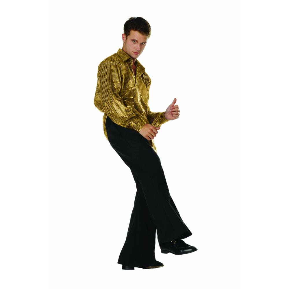 Camisa de lantejoulas RG Costumes Disco Inferno Gold Tamanho M