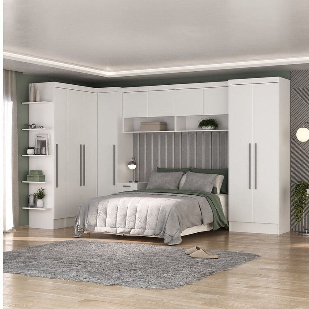 Guarda-roupa Modulado 10 Portas 6 Gavetas 7 Peças Branco