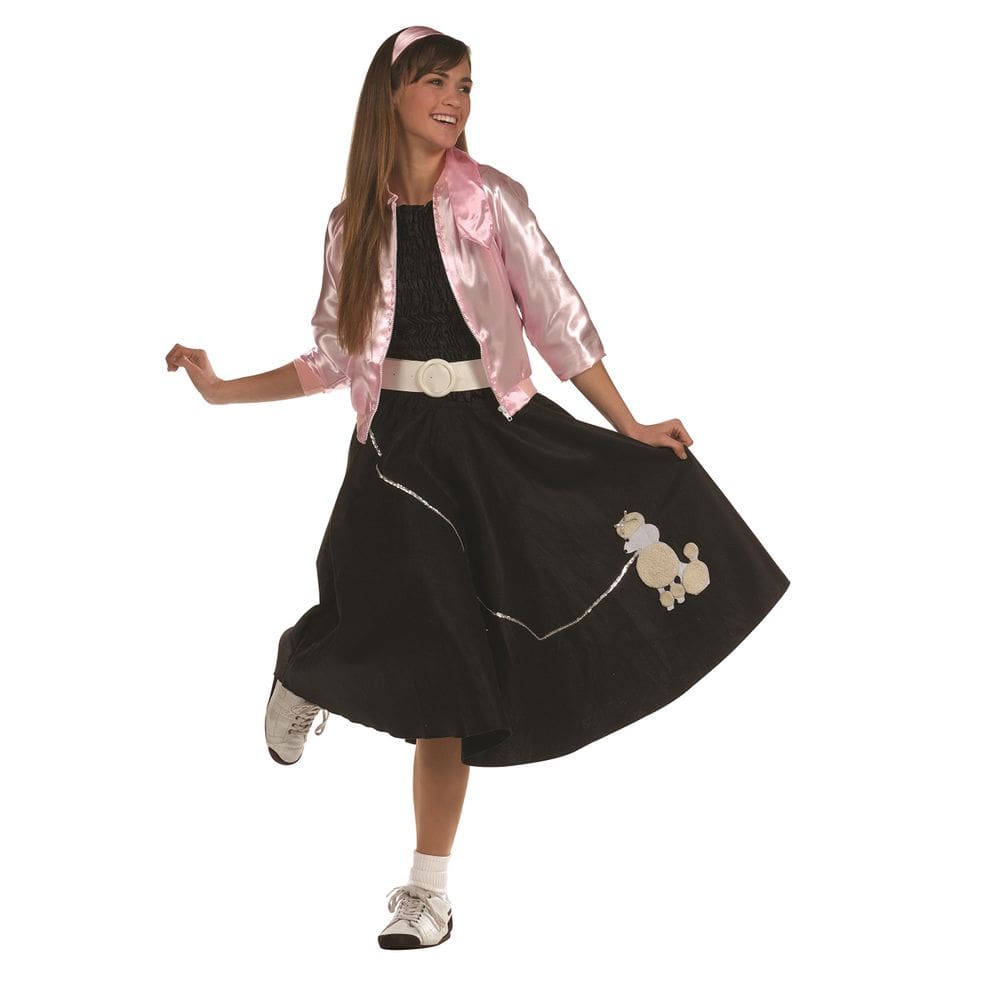 Saia Costume RG Costumes Poodle para adolescentes preta tamanho 16-18