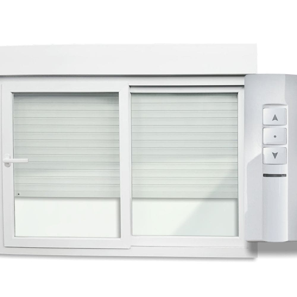 Janela Integrada PVC 2 Folhas Vidro Liso com Cremona Motor Controle Remoto Itec Branco