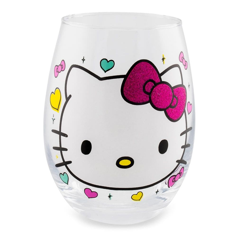 Copo de vinho prateado Buffalo Sanrio Hello Kitty 600mL sem haste