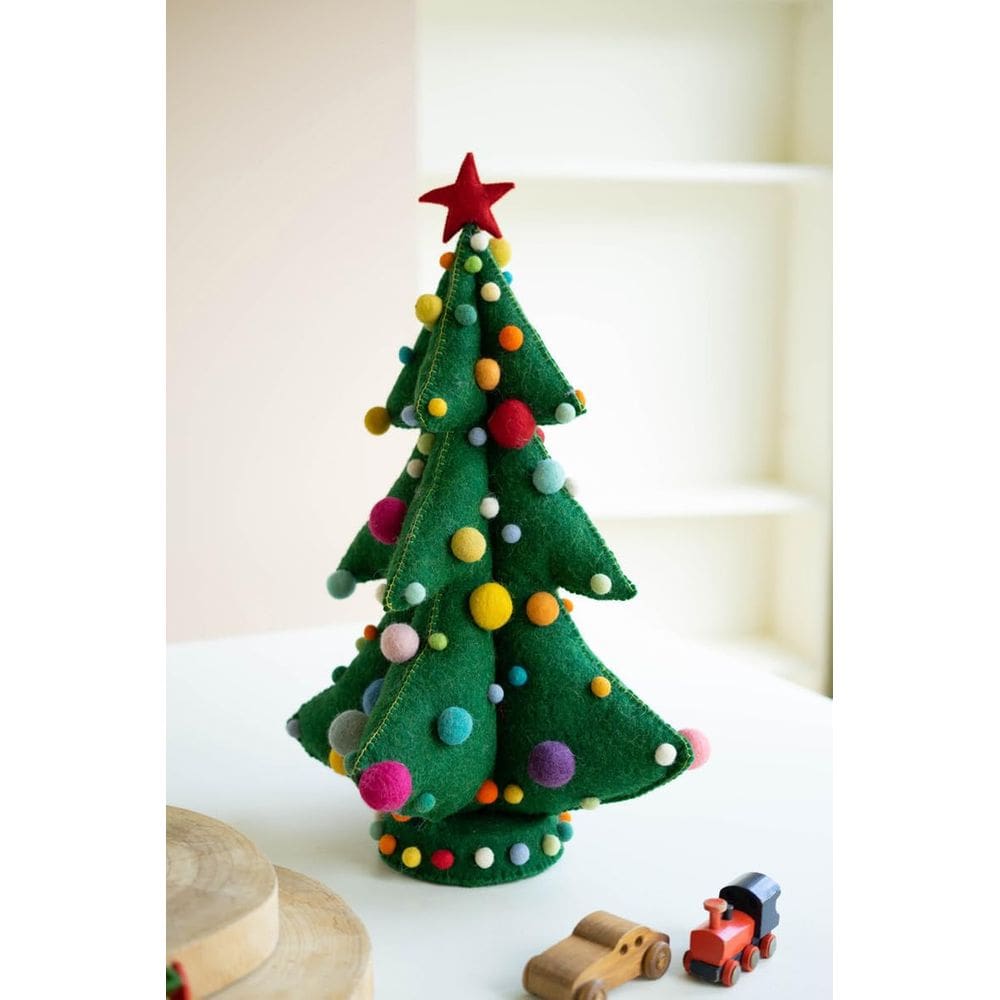 Árvore artificial KALALOU Grande Feltro de Natal 41x56 cm