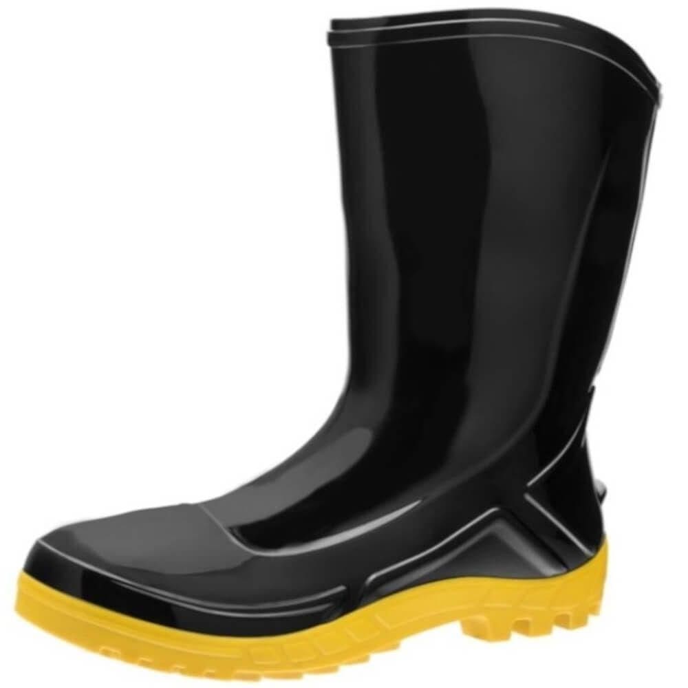 Bota Pvc Cano Médio Preta E Amarela Nº44 - 110vflexf-pra - Marluvas