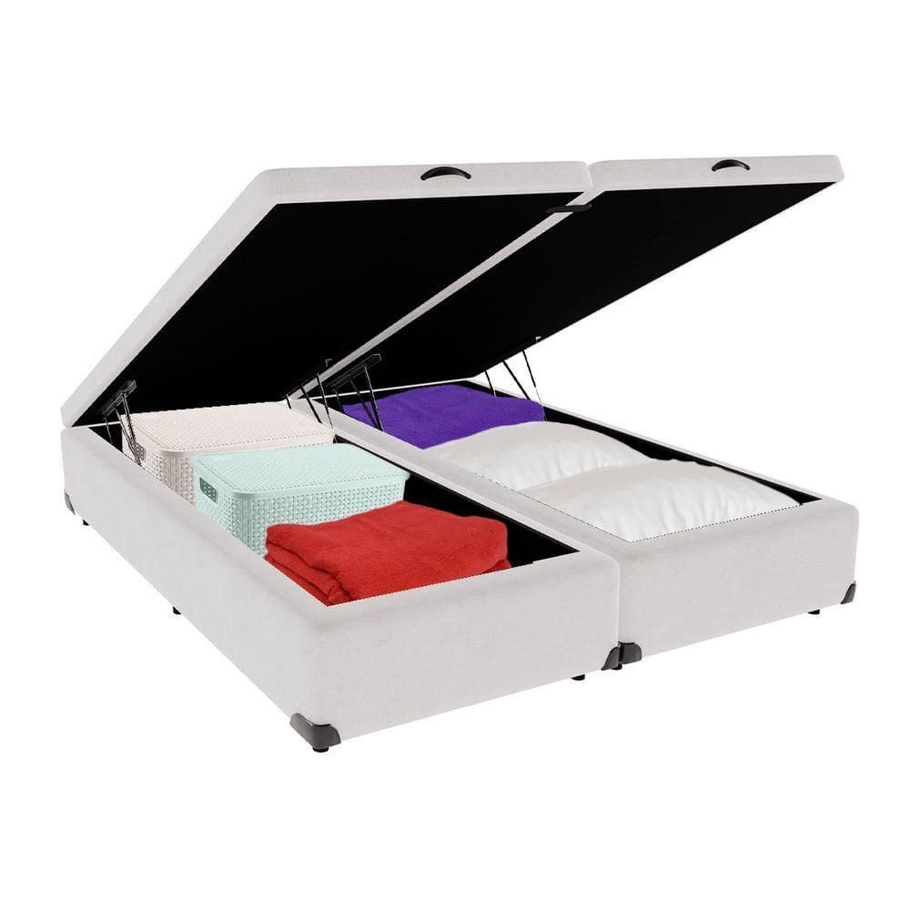 Cama Box Baú Queen Bravus 158x198x44 Branco