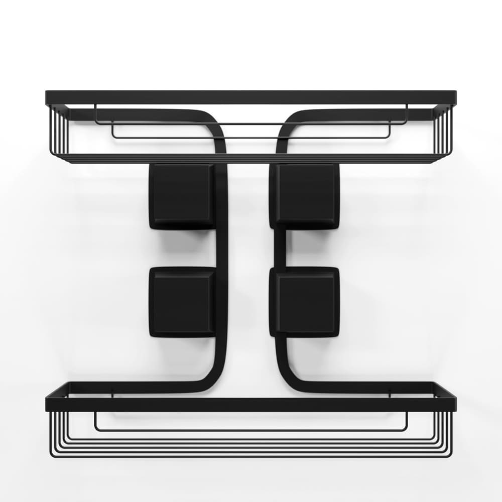 Prateleira Dupla Ultra Black Ventosa Retangular 2656 Arthi