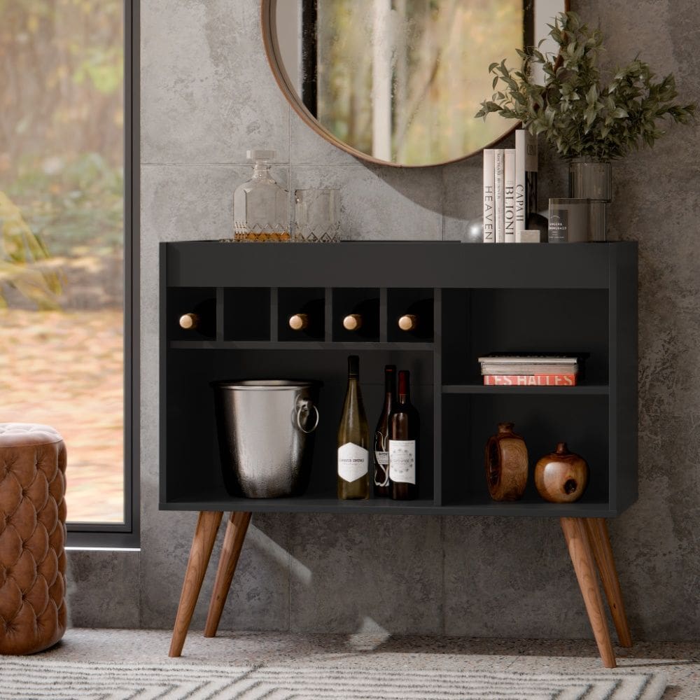 Aparador Adega New Odin 28820 Retrô Preto EJ Móveis