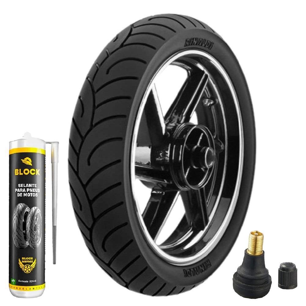 Pneu 130/70-12 Hb37 Tubeless Rinaldi + Bico + Selante