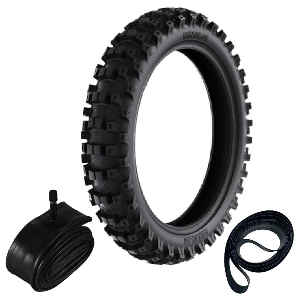 Kit Pneu Trilha Crf230 Klx 300 100/100-18 Rinaldi + Camara + Cinta