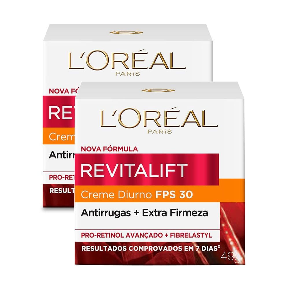 Kit 2 Revitalift Dermo Expertise L`oréal FPS 18 Creme Antirrugas Diurno com 49g