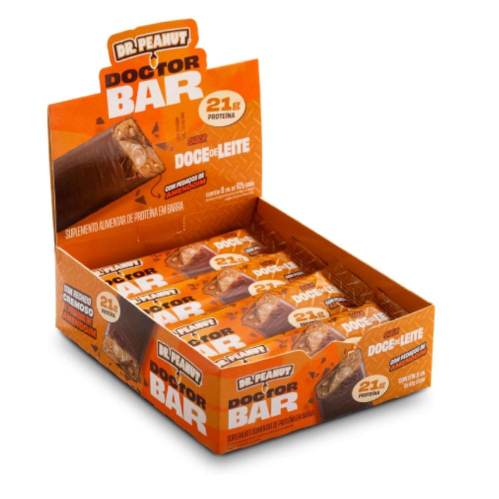 Barra de Proteína Doctor Bar (Caixa c/8un de 62g) Dr. Peanut