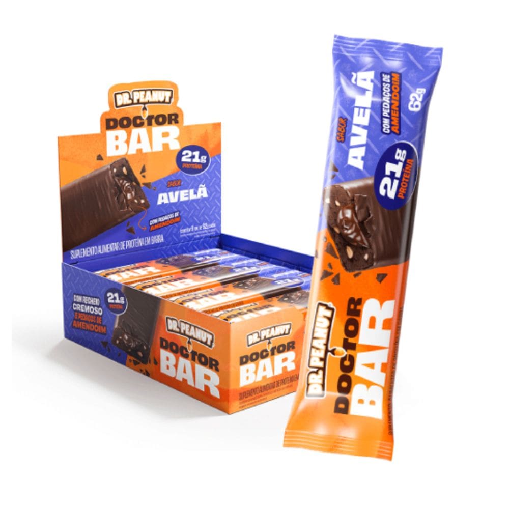 Barra de Proteína Doctor Bar (Caixa c/8un de 62g) Dr. Peanut